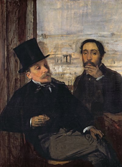 Selbstporträt mit Evariste de Valernes (1816-96) ca. 1865 von Edgar Degas